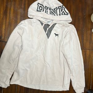 Mesh v neck PINK hoodie